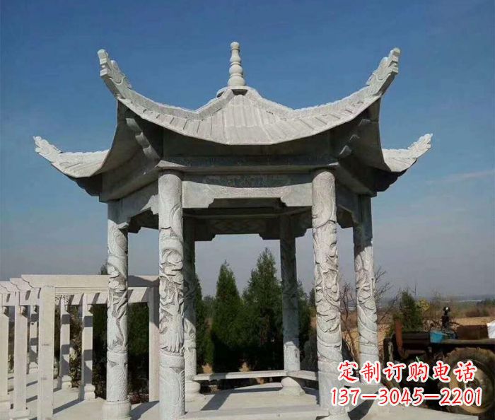 太原六角凉亭石雕精美雕塑