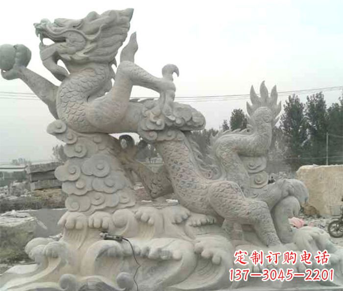 太原精美青龙出水石雕