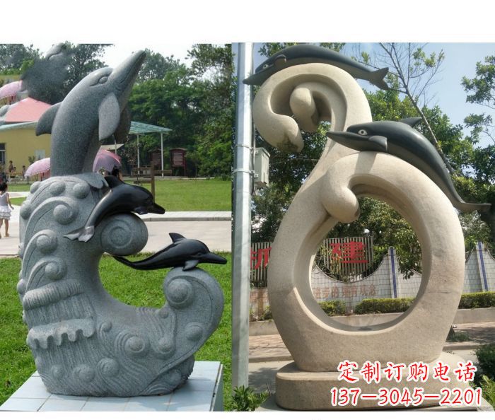 太原海豚雕塑,让你的公园景观更加优美缤纷