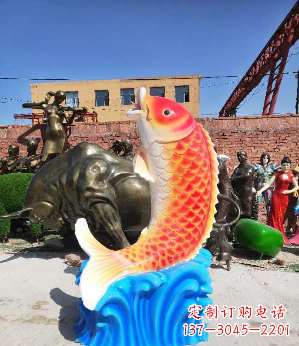 太原专业玻璃钢鲤鱼雕塑让自然美景一直持久