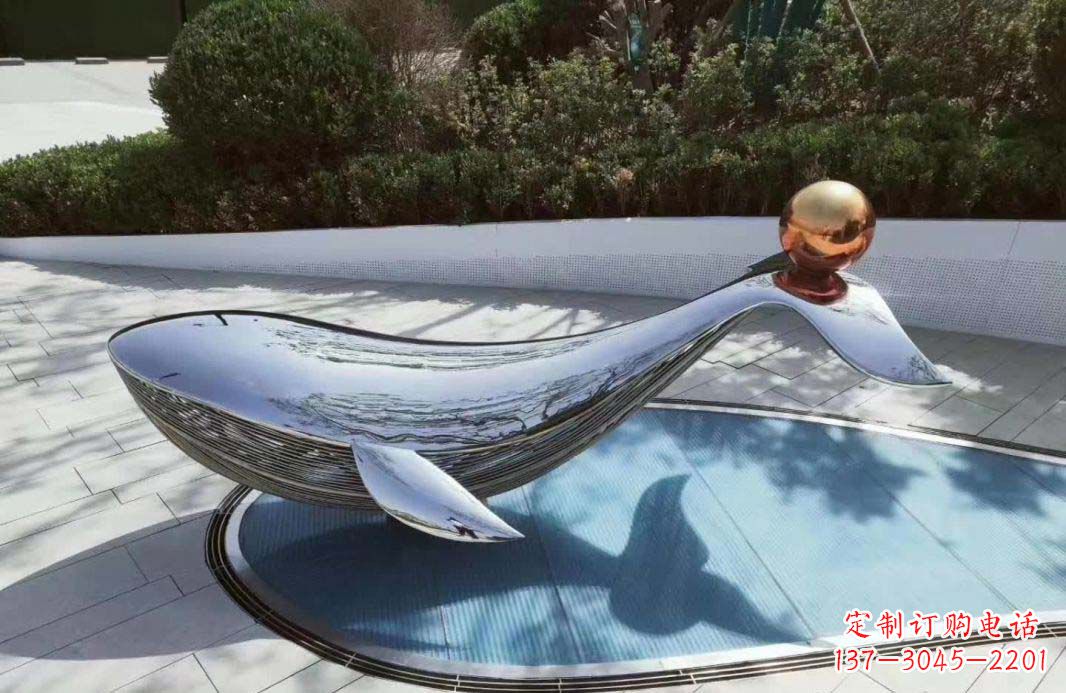 太原公园镜面不锈钢海豚雕塑