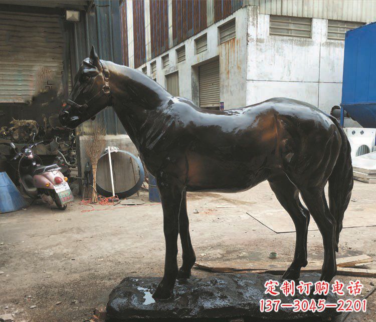 太原公园骏马动物玻璃钢仿铜摆件