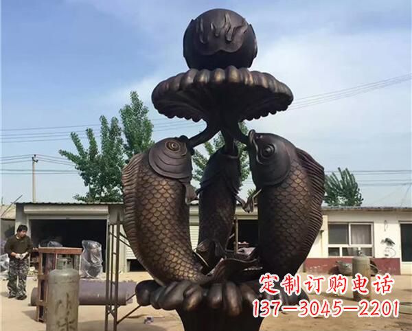 太原中领雕塑出品传统意象·鲤鱼铜雕