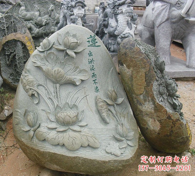 太原以莲花为灵感的浮雕艺术