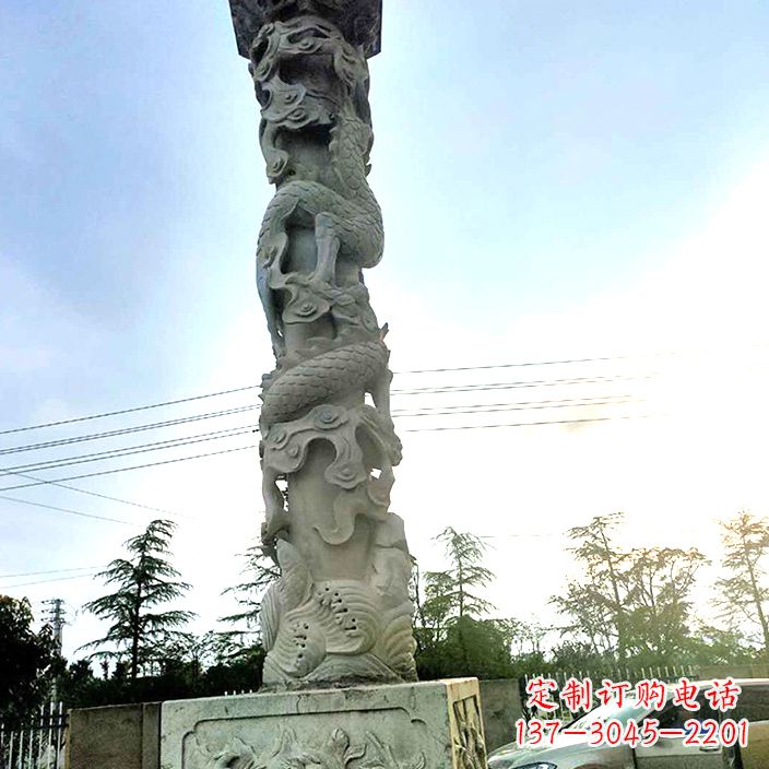 太原精致的公园龙柱石雕