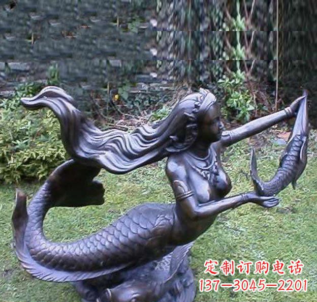 太原美人鱼铜雕,精美传情