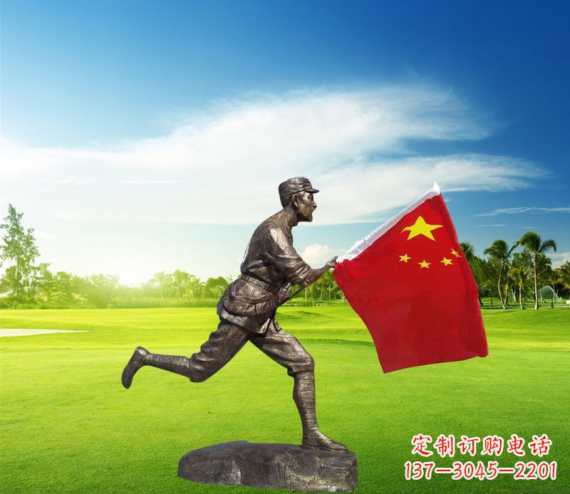 太原精美国旗铜雕