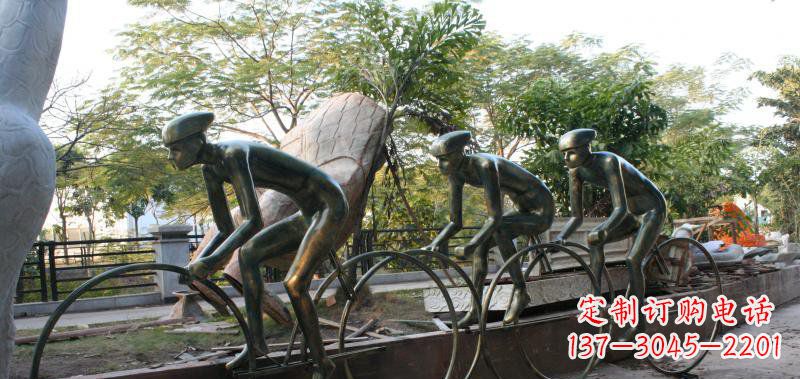 太原精致铜雕自行车景观雕塑