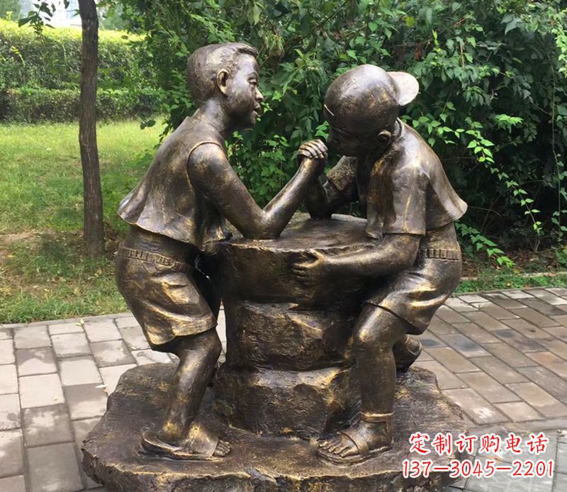 太原童心盎然儿童铜雕