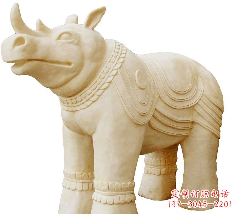 太原砂岩犀牛雕塑