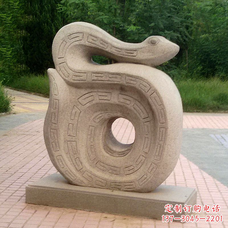 太原砂岩动物蛇雕塑