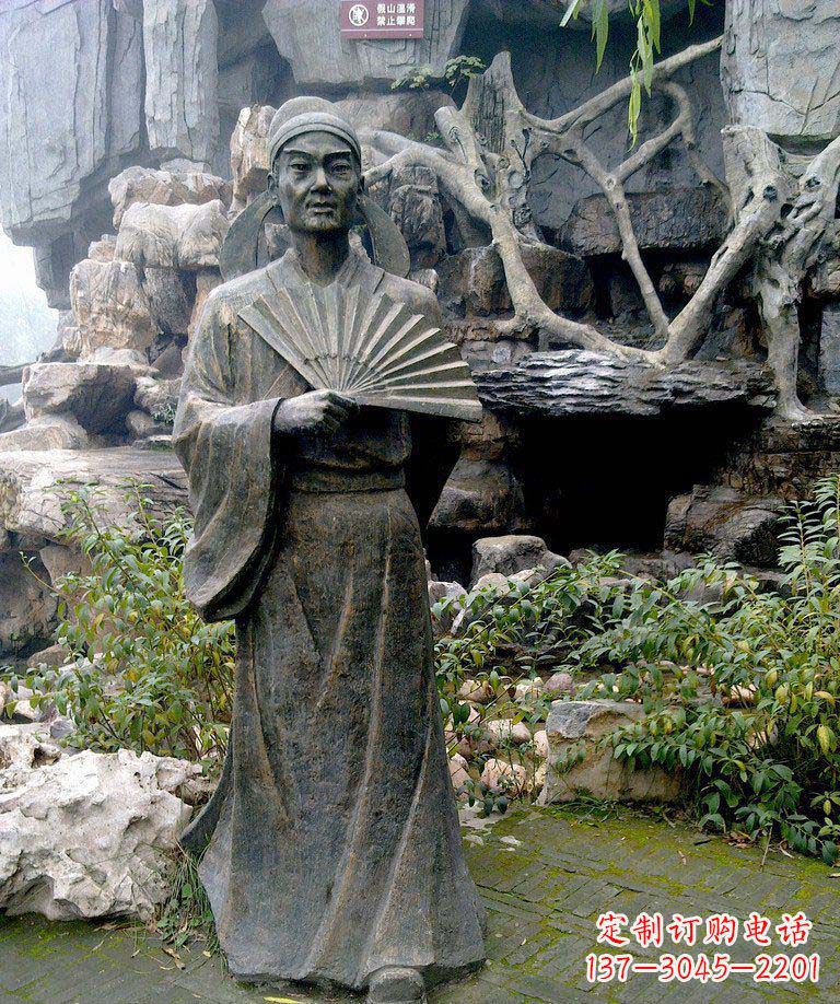 太原公园诗人杜甫古代人物铜雕