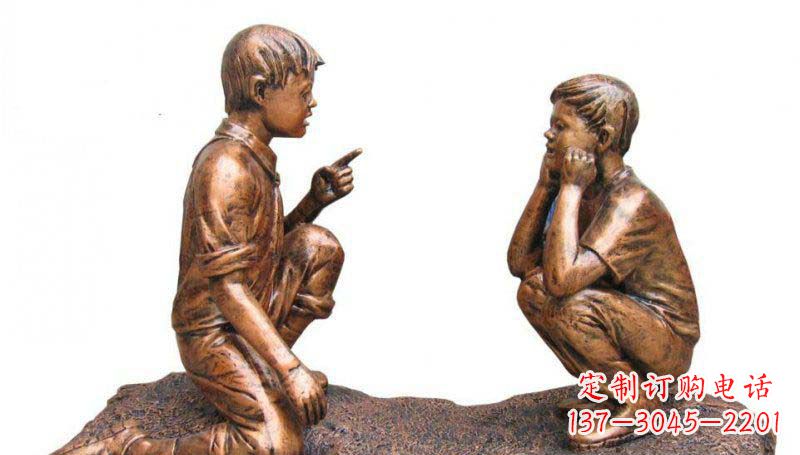 太原专业定制小品铜雕-尊贵的雕塑男孩