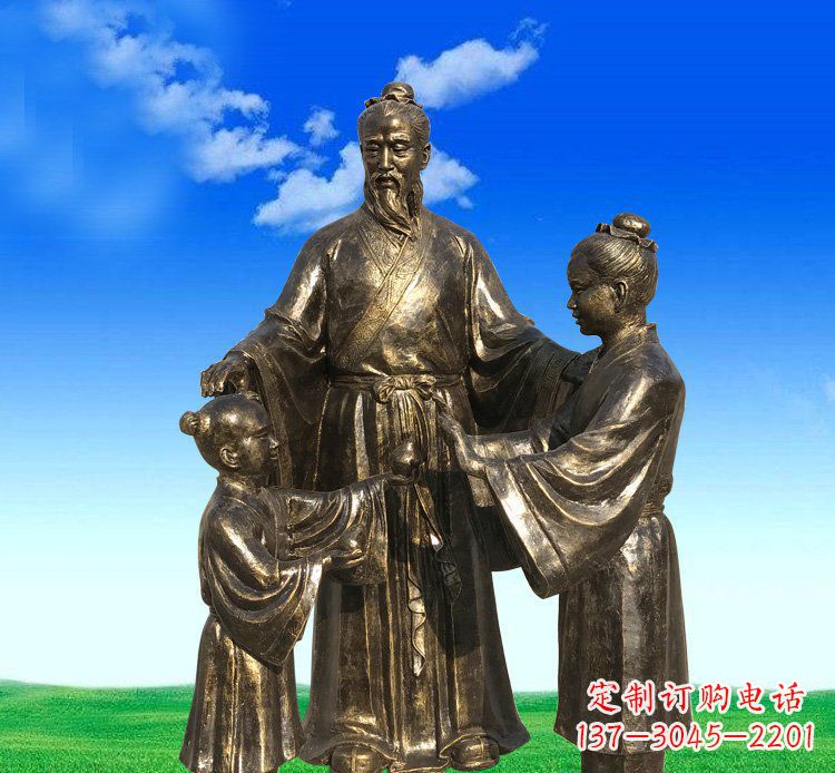 太原铜雕艺术精美人物雕塑——孔融让梨
