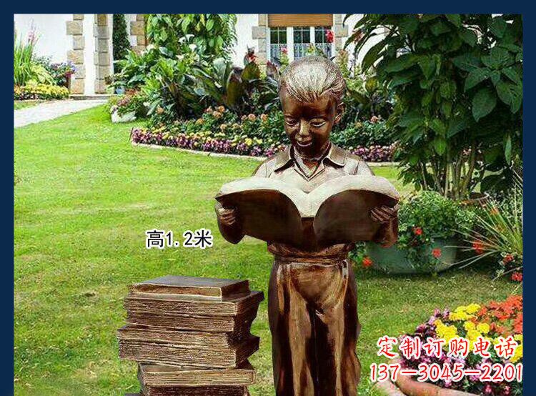 太原公园铜雕西方美女看书人物雕塑