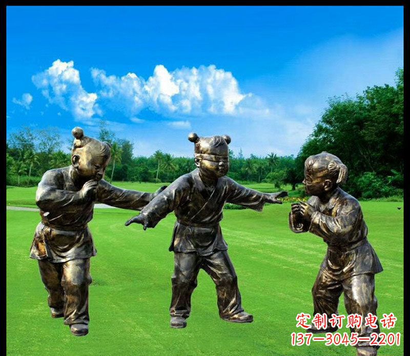 太原精致的儿童铜雕造型,增添公园乐趣