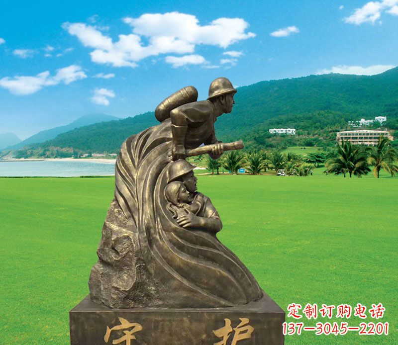 太原弘扬消防文化的消防员雕塑