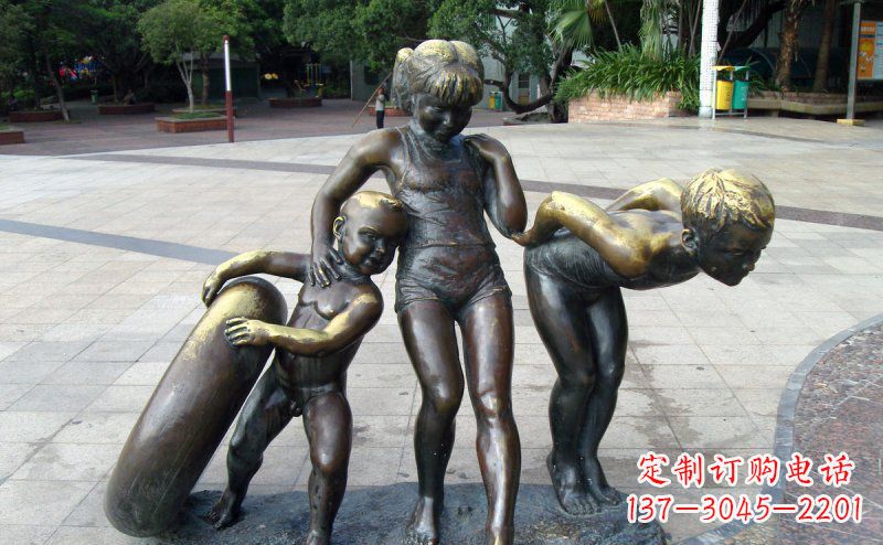 太原公园小孩小品铜雕