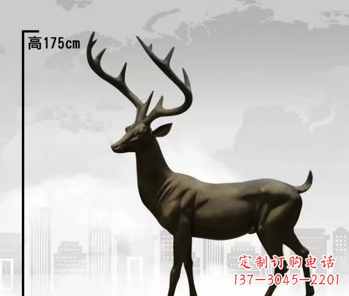 太原精美的铜制公园小鹿雕塑