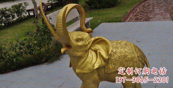 太原公园小象动物铜雕