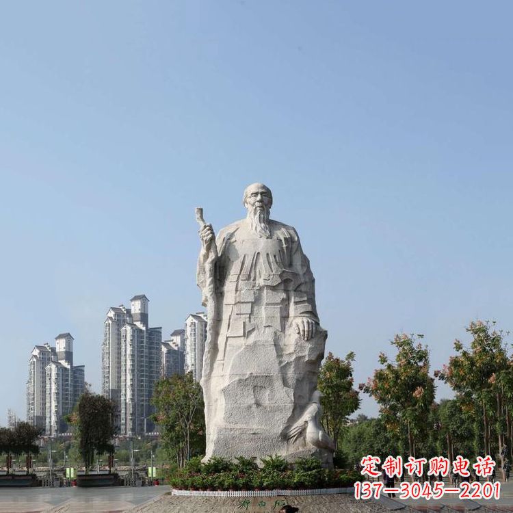 太原具有历史意义的画家齐白石汉白玉雕像