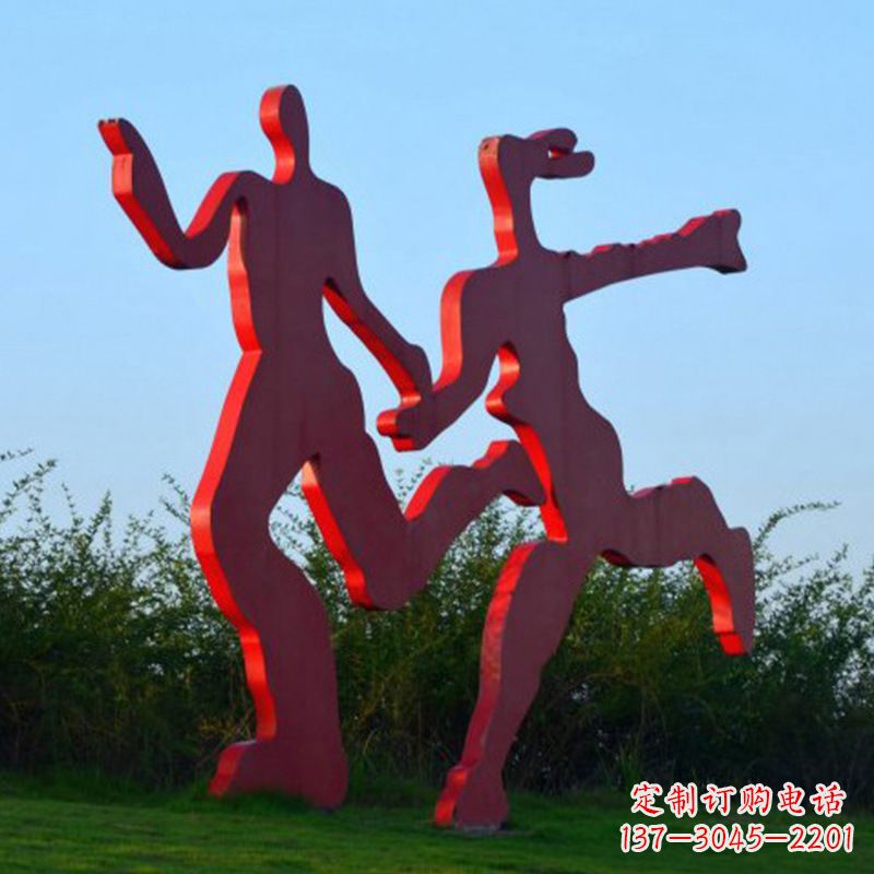 太原情侣心剪影雕塑