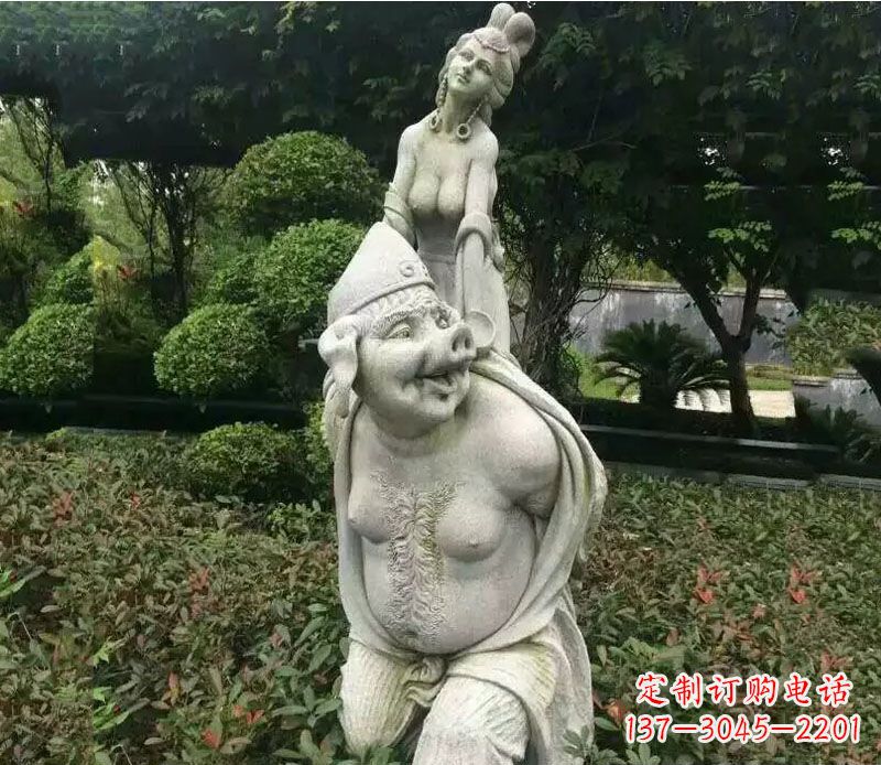 太原纪念猪八戒,收藏高端石雕猪八戒塑像