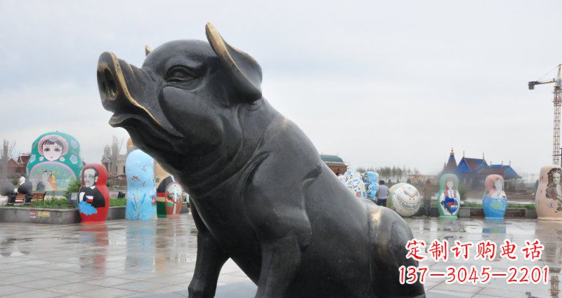 太原活力四射的动物铜雕塑
