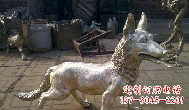 太原铸铜小狗动物雕塑