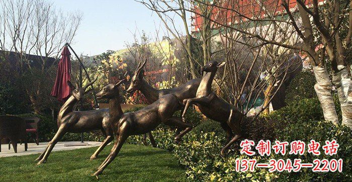 太原中领雕塑精美铜鹿动物雕塑