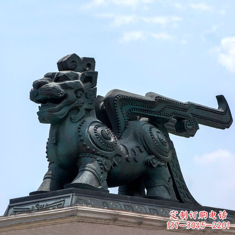 太原中领雕塑-铜制獬豸雕塑