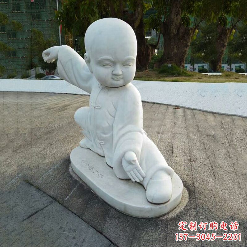 太原瑞士艺术家精美制作的和尚汉白玉石雕塑