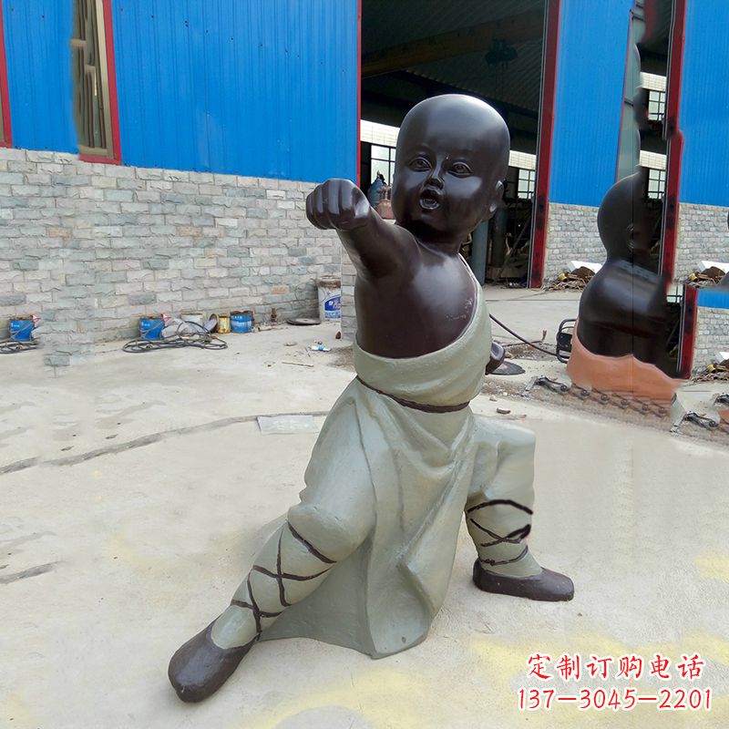 太原精致和尚铜雕塑