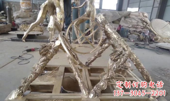 太原古代浑天仪铜雕 (2)