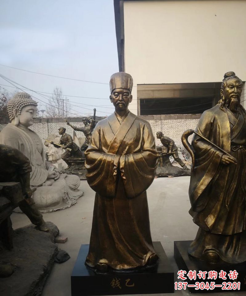 太原古代名人精美铜雕