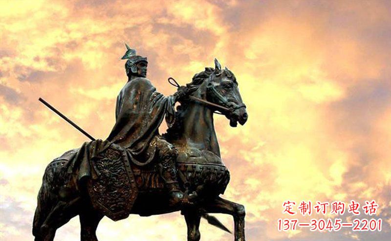 太原古代名人赵云铜雕