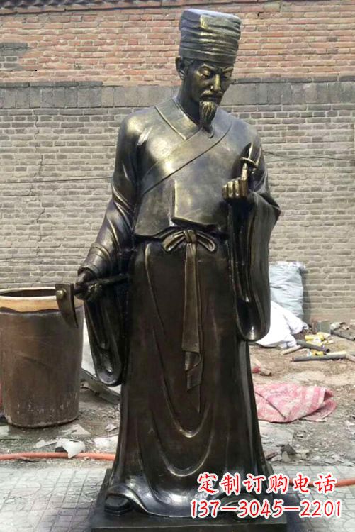 太原中国古典名医李时珍铜雕塑