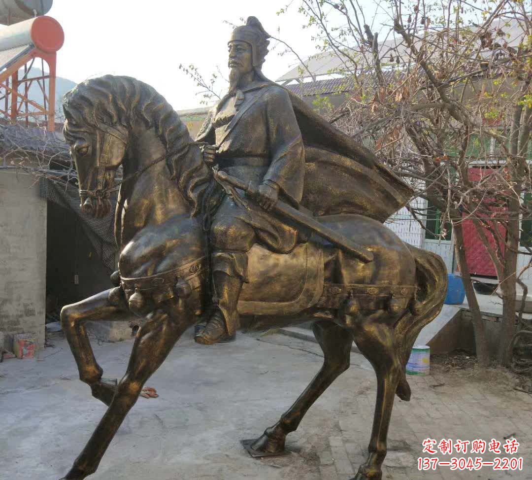 太原古典风格骑马人物铜雕塑