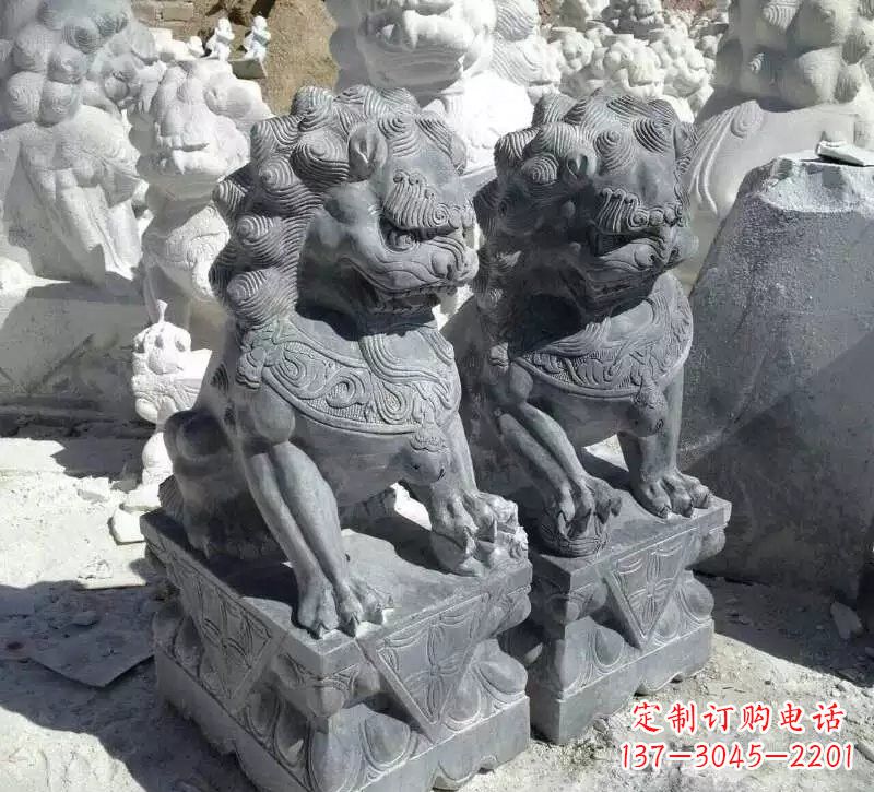 太原古典青石狮子雕塑