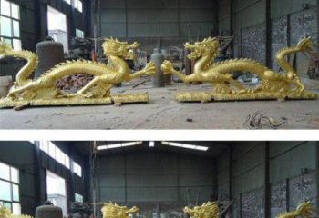 太原古典传统双龙戏珠铜雕塑