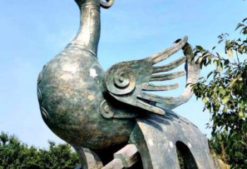 太原公园园林朱雀铜雕景观雕塑
