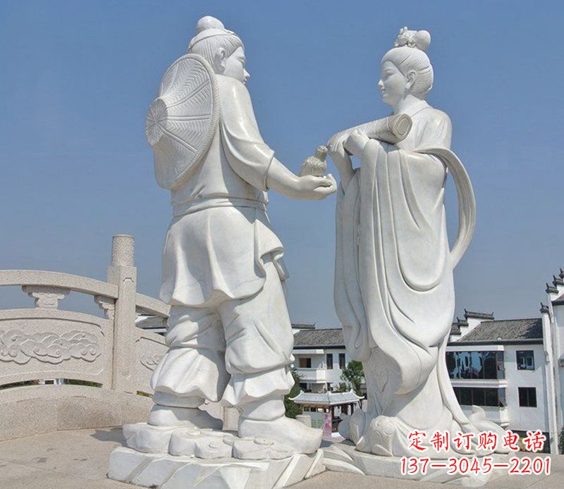 太原古代人物牛郎织女石雕