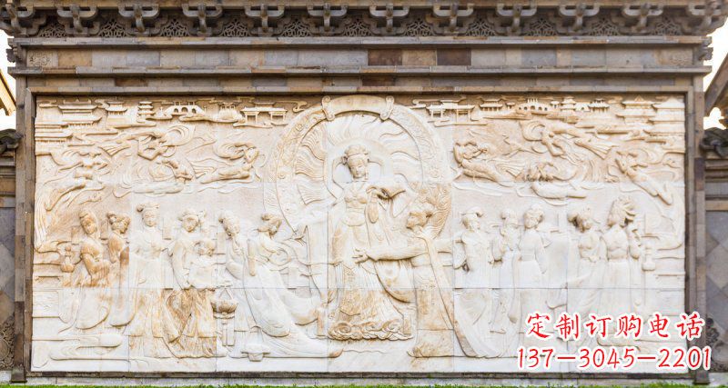 太原中领雕塑:古代人物石浮雕影壁