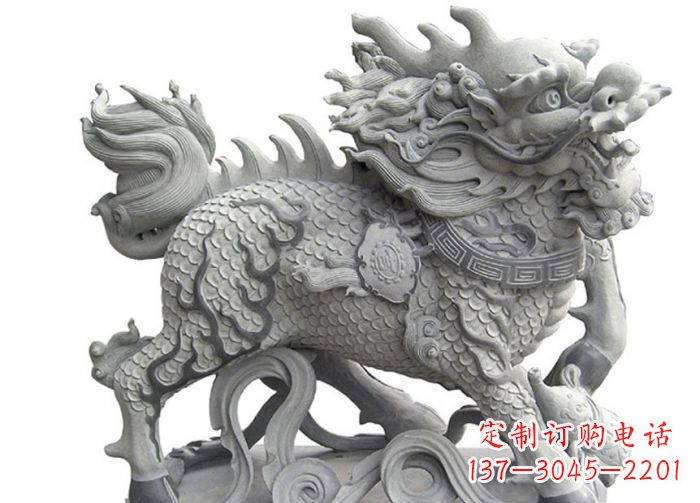 太原中领雕塑|精美古典麒麟雕塑