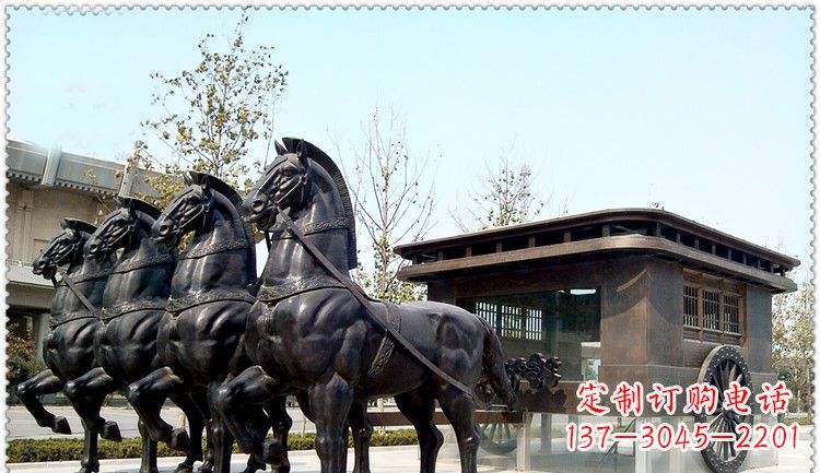 太原传统古典马车铜雕塑