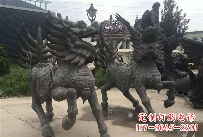 太原精美的古典铜麒麟雕塑