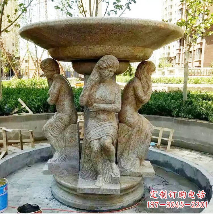 太原古典石雕喷泉精美雕塑