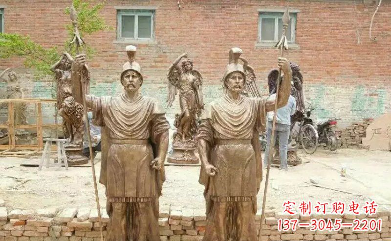 太原古罗马风情,精致雕刻的“战士雕塑”