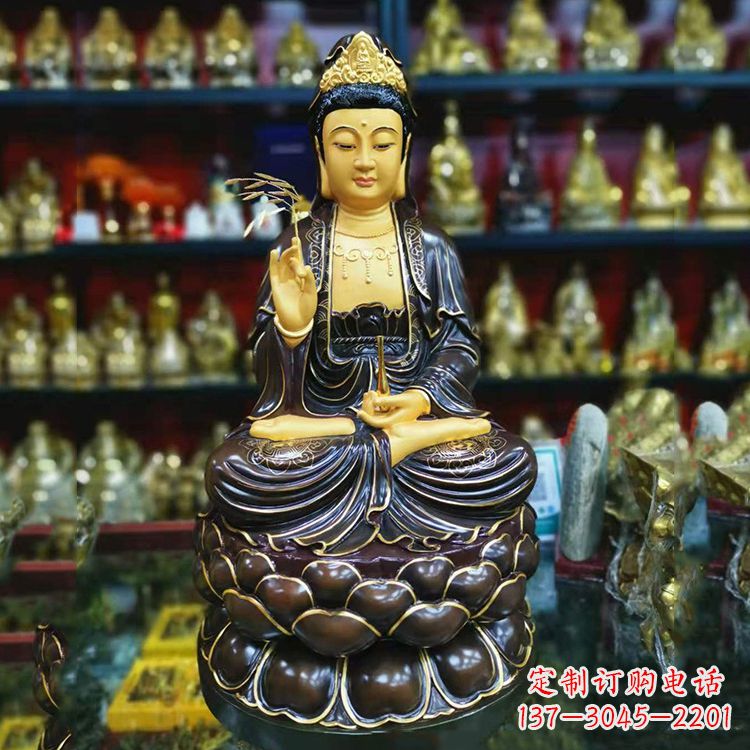 太原古铜手工雕刻观音佛像