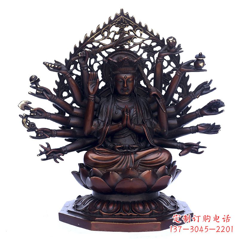 太原精致古铜观音雕塑